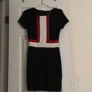 SMALL NAVYBLUE WHITE N RED STRIPED FOREVER21 DRESS